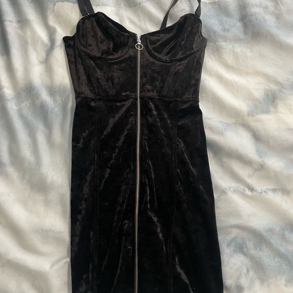 Urban Outfitters Black Velvet Corset Dress